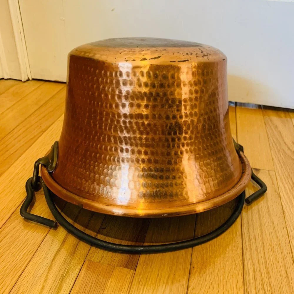 FINE Antique HAND MADE COPPER KETTLE Dovetailed Hammered - Picture 10 of 16